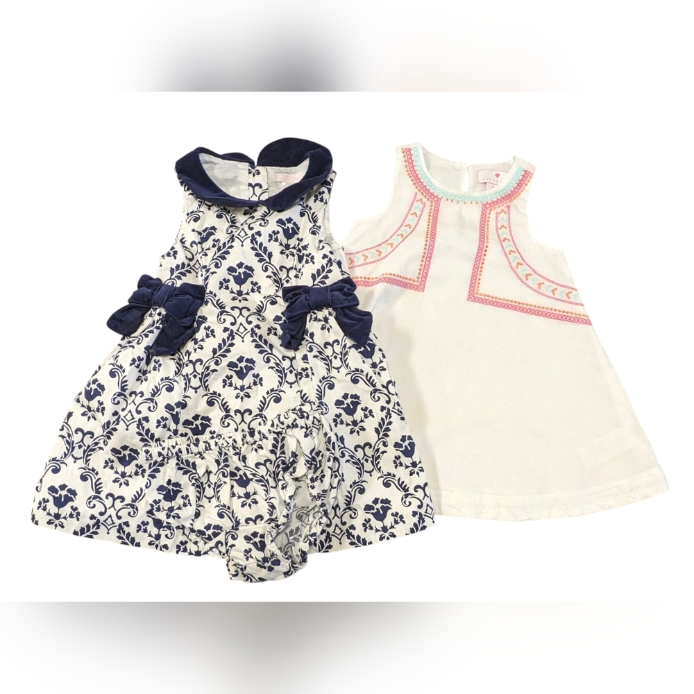 Janie and Jack-2pc. Ornate Opera Line & Lulurain Embroidered Shirt Dress- 18mo